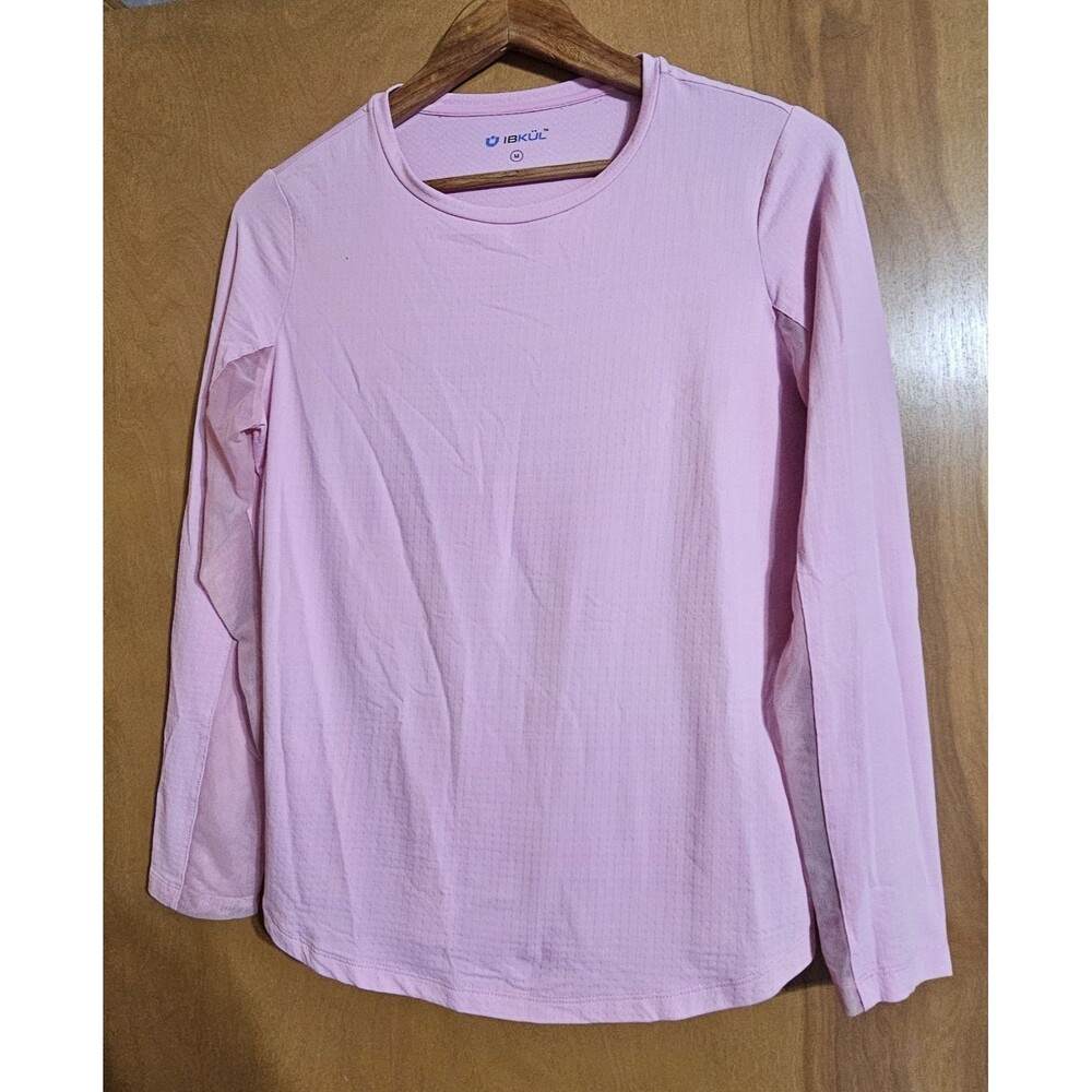 IBKUL Baby Pink Long Sleeve Golf Shirt Size M EUC